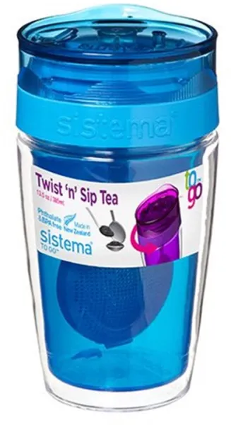 Termokopp för te 370 ml rosa, blå, lime, melon, lila Sistema